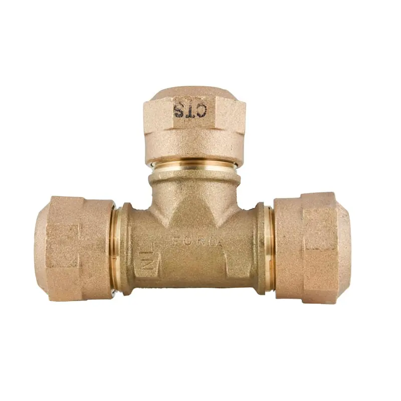FORD METER BOX T444-444-Q-NL Brass Tee 1-Inch CTS Quick Joint