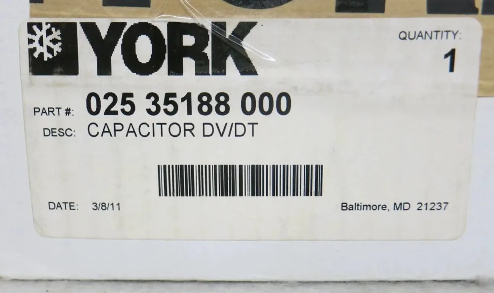 YORK 025-35188-000 Dual Capacitor DV+DT