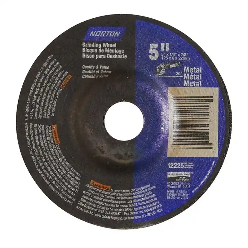 Norton 66252843614 Depressed Center Wheel 5 in Dia x 1/4 in THK 24 Grit