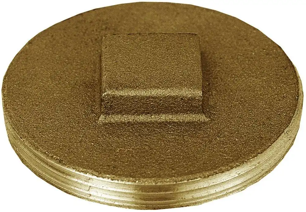 Sioux Chief 876-30 Raised Square Head Cleanout Flush Plug, Brass, 3 in, Domestic