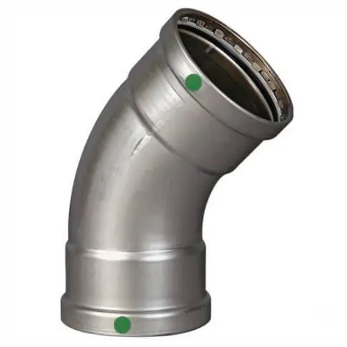 Viega 80485 4 ProPress XL Stainless Steel 45-Degree Elbow w/ EPDM Seal