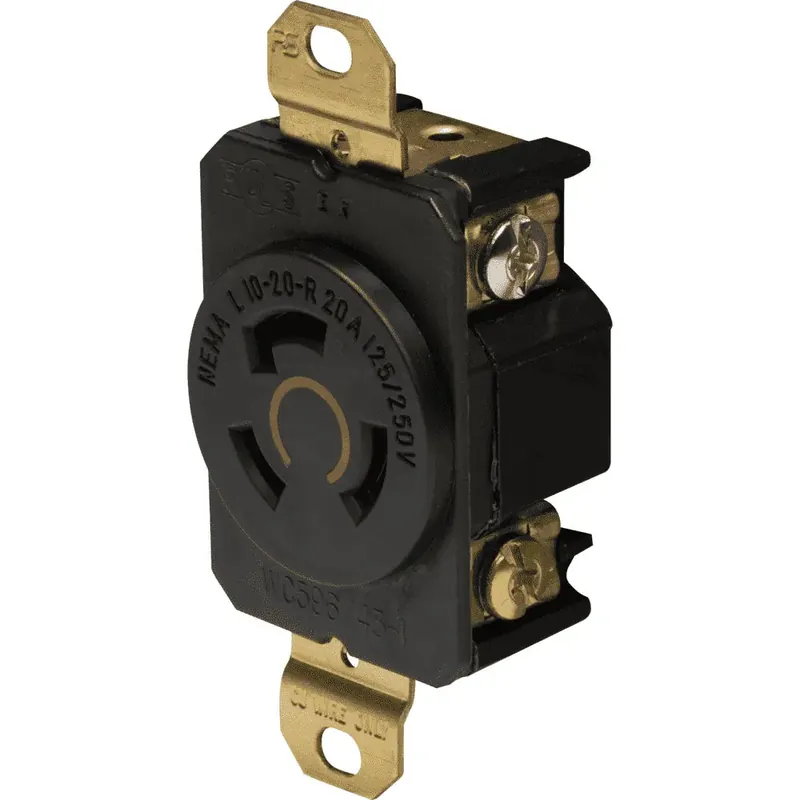 Pass & Seymour L1020-R Turnlok Single Receptacle 20A 125/250 VAC