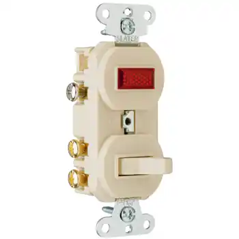 Pass & Seymour 695-I Three-way, Single Pilot Light, Combination Switch, 15 Amps, 120/125V