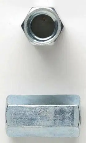 Peco Fasteners, Inc. 12RCZJ-10 1/2-13 (1-1/4 Long) Hex Rod Coupling Nut Zinc 10