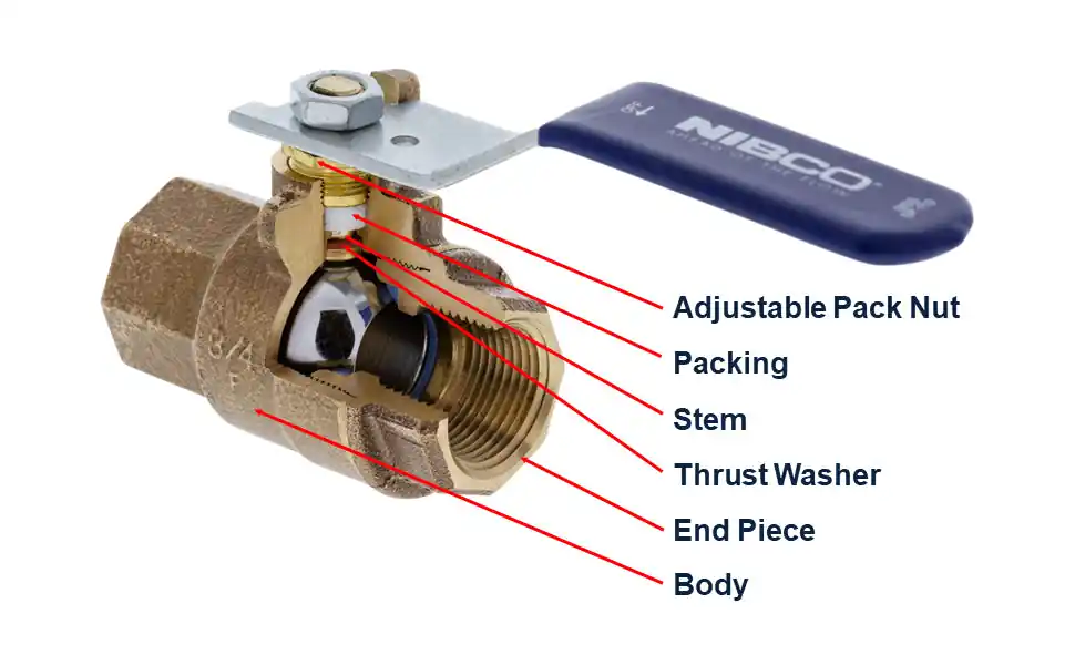 NIBCO VALVES S585-70-HC Bronze Ball Valve Two-Piece Solder x Hose