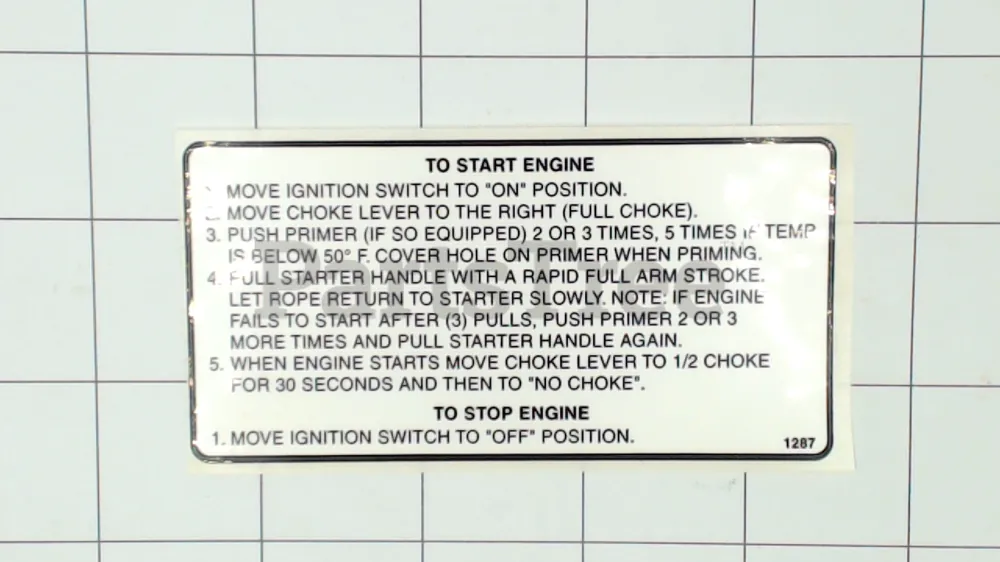 Tecumseh 550205A Decal