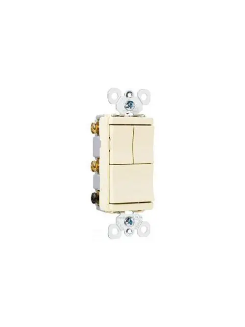 Pass & Seymour TM8111LACC 15 Amp 120 VAC 1-Pole Light Almond Decorator Combination Switch