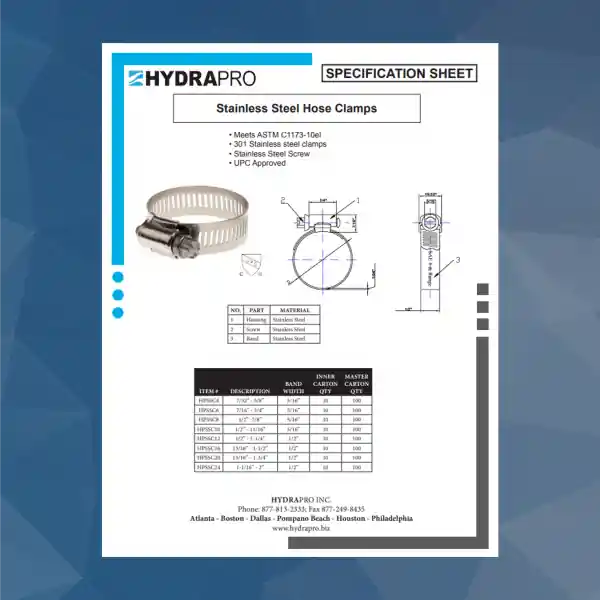 SUNBELT MARKETING H99840 Stainless Steel Hose Clamps