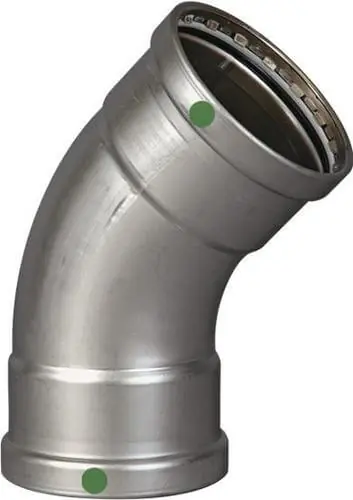 Viega 80480 3 ProPress XL Stainless Steel 45-Degree Elbow w/ EPDM Seal