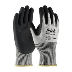 Protective Industrial Products 16-350/L G-Tek CR, SandP PolyKor Blended Shell, Black Nitrile Coated Palm, EN5, Large