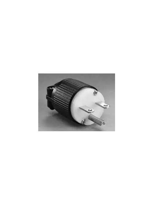 Pass & Seymour 5666-X 15 Amp 250 VAC 2-Pole 3-Wire NEMA 6-15P Black/White Nylon Straight Blade Plug