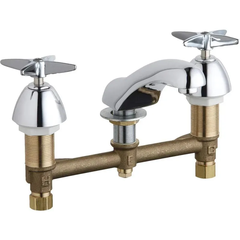 CHICAGO FAUCETS 404-633ABCP Deck-Mounted Manual Faucet with 8 inches Centers