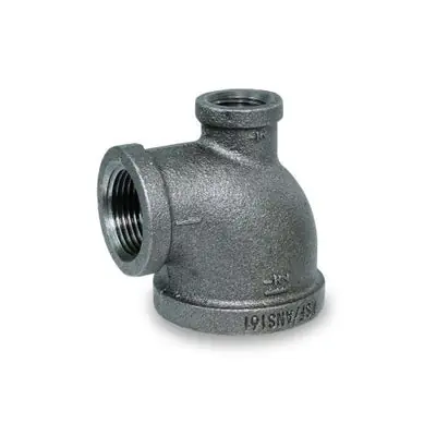 EverFlow BMRT1210 1-1/2 x 3/4 x 3/4 Black Reducing Tee
