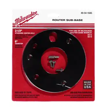 Milwaukee 49-54-1045 Center Hole Router Sub-Base 6 in Diameter 2-1/2 in Center Hole