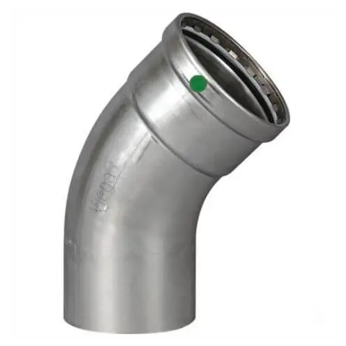 Viega 80575 4 Press x CTS ProPress XL Stainless Steel 45-Degree Street Elbow w/ EPDM Seal