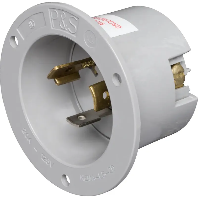 Pass & Seymour L520FI Turnlok Flanged Inlet 3-Phase Locking Flanged Inlet 20A 125V