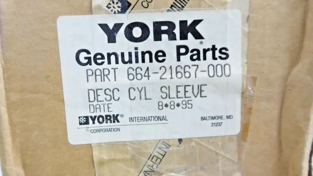 YORK 664-21667-000 Cylinder Liner Sleeve