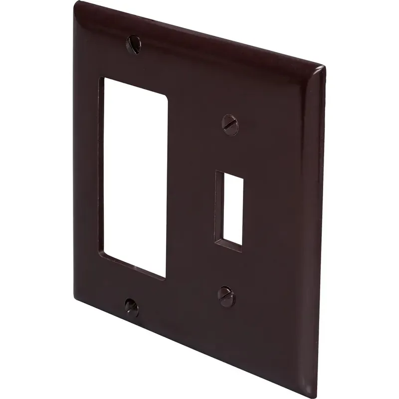 Pass & Seymour SP126 2-Gang Toggle and Decorator Combination Plate Brown