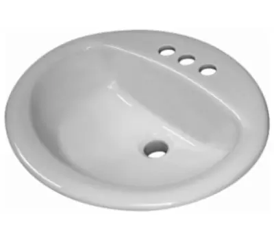 SLOAN SS3002 Oval Drop-In Lavatory 20 x 17 x 8 in. 3873002