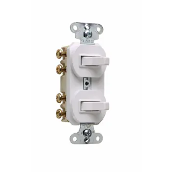 Pass & Seymour 693-W Double Three-way Combination Switch 15 Amps 120/277V