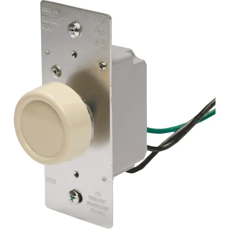 Pass & Seymour R600PI RFI Rotary Dimmer Preset 660W, Ivory