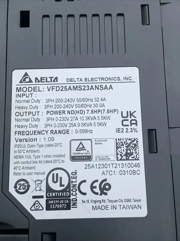 YORK S1-6114419 VFD Controller 7.5HP