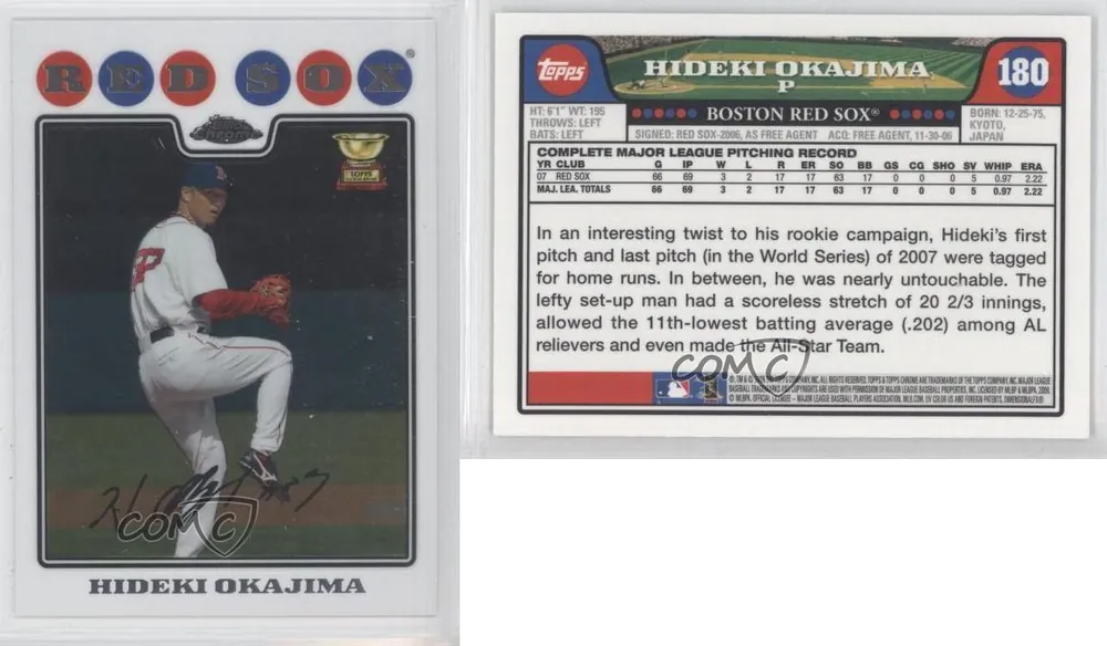 BUSINESS 180-2008 Topps Chrome Hideki Okajima Trading Card