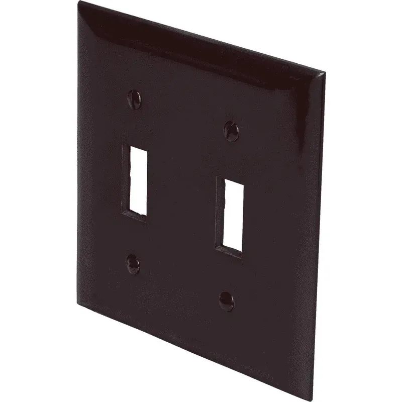Pass & Seymour SP2 Toggle Switch Wall Plate 2-Gang Brown
