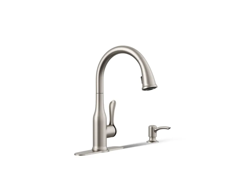 Kohler K-R23863-SD-VS Pull-Down Kitchen Sink Faucet with Two-Function Sprayhead and Matching Soap Dispenser