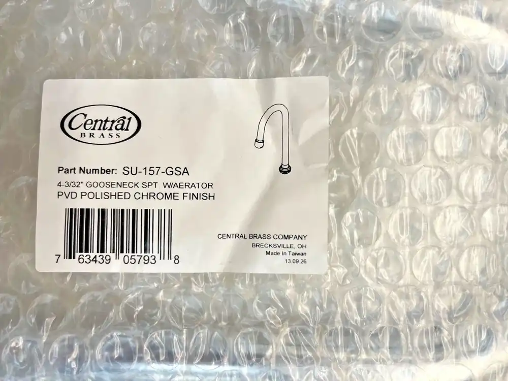 Central Brass SU-157-KSA 5-1/2 Swivel Gooseneck Spout with Aerator