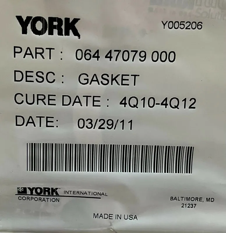 YORK 064-47079-000 Gasket