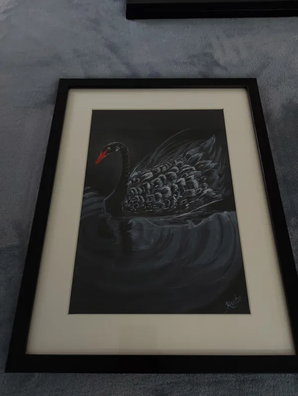 Black Swan 1190 Plumbing Putty Watercolor Painting Bathroom Radiator