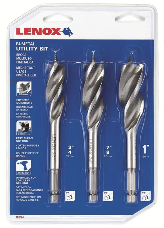 Lenox 10954 General Bi-Metal Utility Bit Kit, 3-Piece