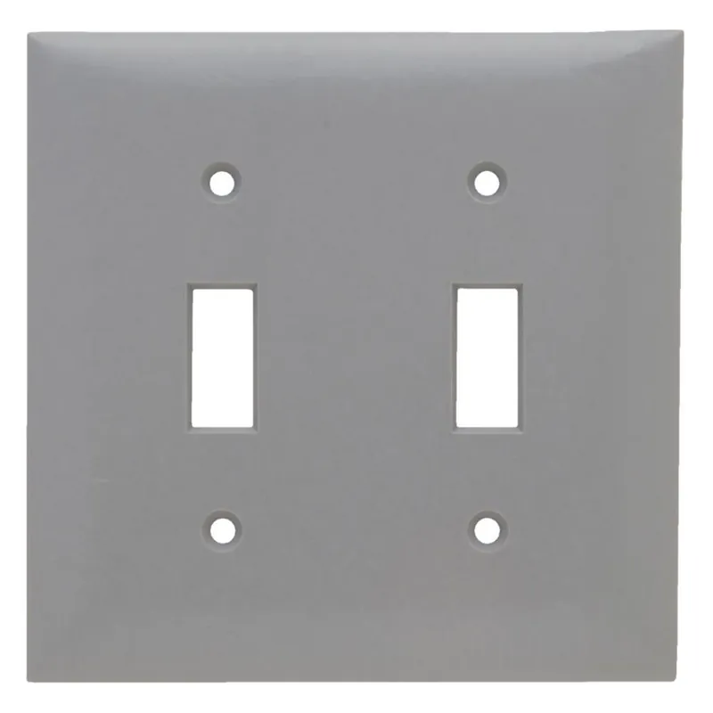 Pass & Seymour SP2-GRY Wall Plate Standard Size 2 Gang 2 Toggle