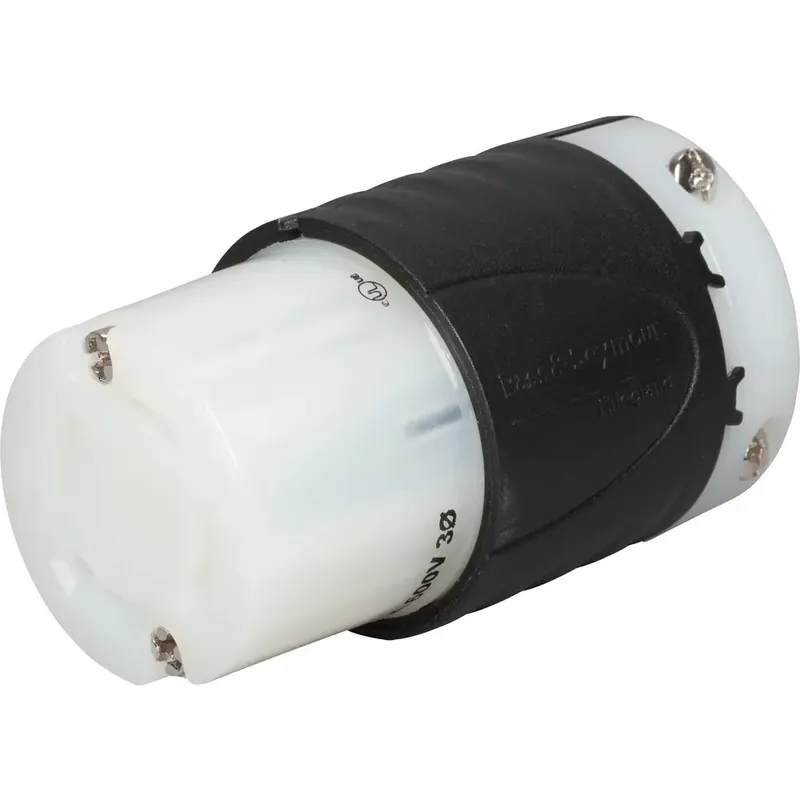Pass & Seymour L1730C Turnlok NEMA Connector, 30A, 600VAC, 4-Wire, Black/White