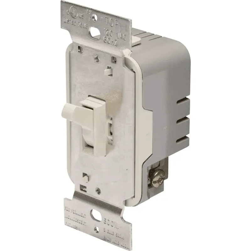 Pass & Seymour T600LA Trademaster Toggle Dimmer, Light Almond