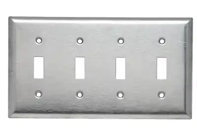 Pass & Seymour SL-4 4Gang Wall Plate Toggle Standard - 430 Stainless Steel
