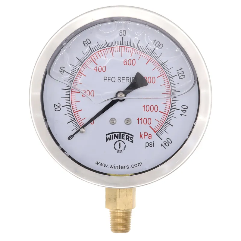 Winters Instruments PFQ712 4 Stainless Steel Liquid Filled Pressure Gauge 0-160 PSI