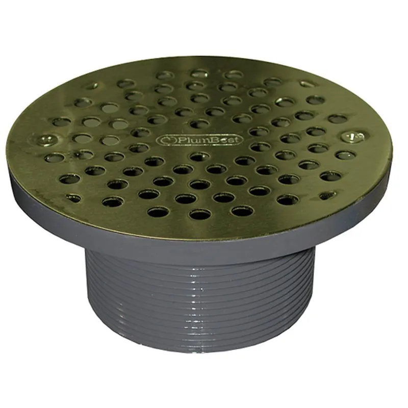 Jones Stephens D56306 3-1/2 in. IPS PVC Spud with 6 in. Polished Brass Strainer