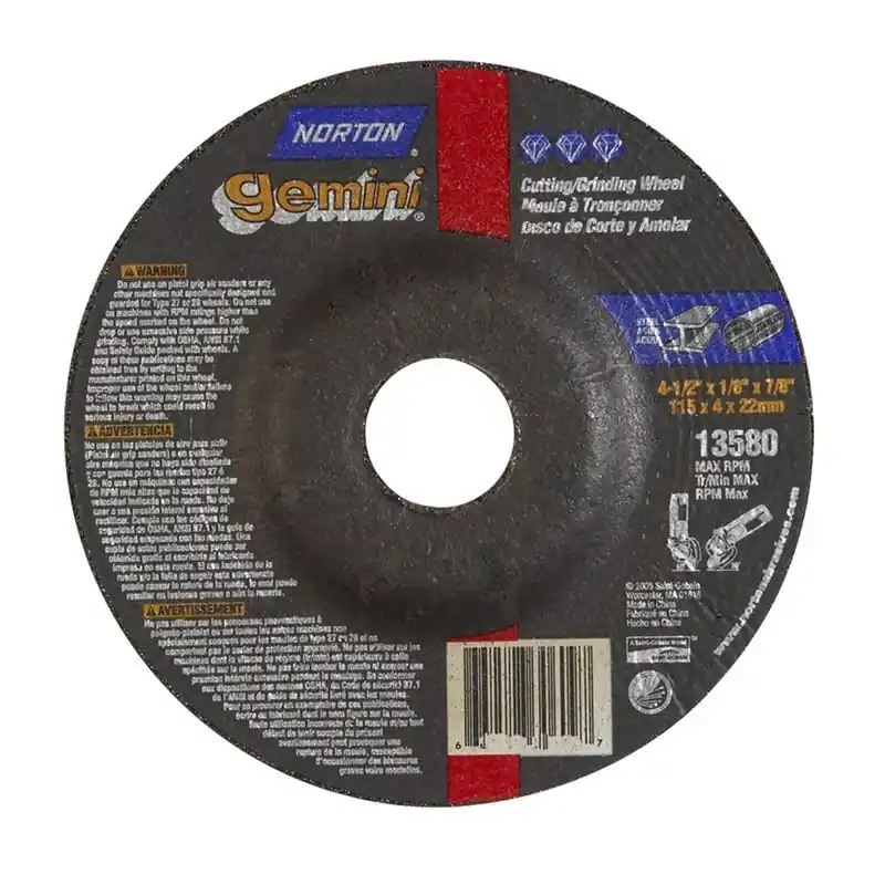 Norton 66252843591 Depressed Center Wheel 4-1/2 x 1/8 x 7/8