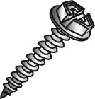 Minerallac 77020J 10 x 1-1/4 Sheet Metal Screw Hex Washer Head Combo Phillips/Slotted Zinc Plated