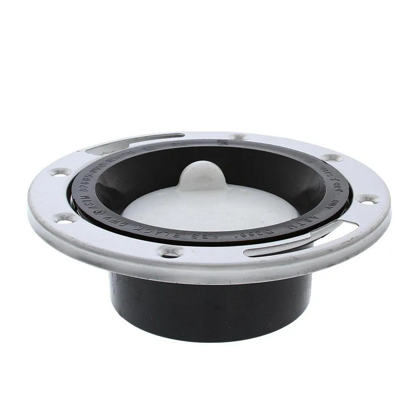 Jones Stephens C58045 3 in. x 4 in. ABS Closet Flange with Stainless Steel Ring and Knockout