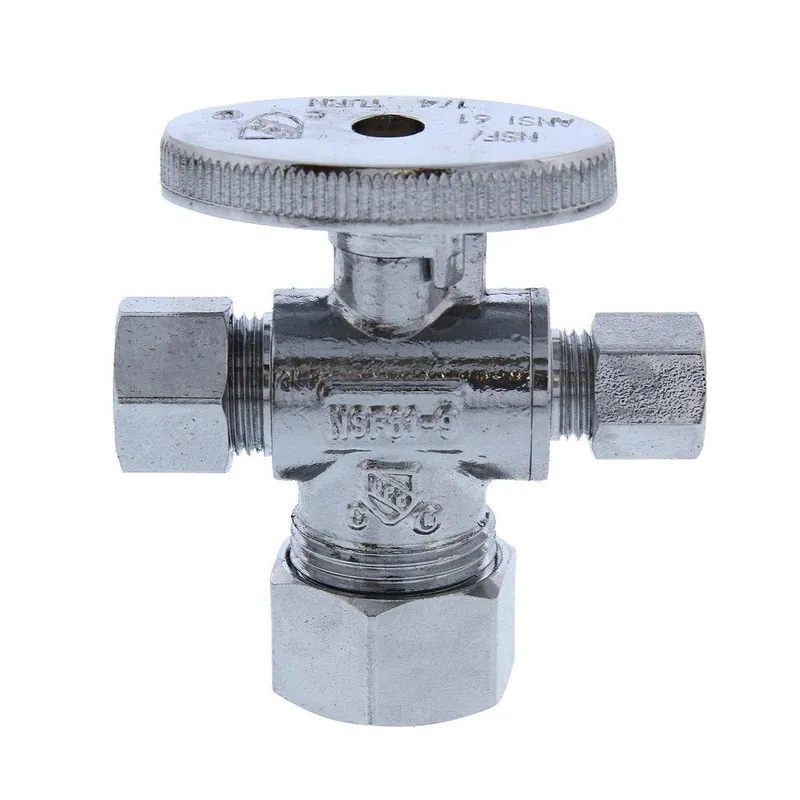 Jones Stephens S10334 5/8 x 3/8 x 1/4 in. OD Compression Oval Dual Angle Supply Stop Valve