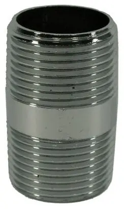 Jones Stephens N18200 1 X 2 Chrome Plated Brass Pipe Nipple