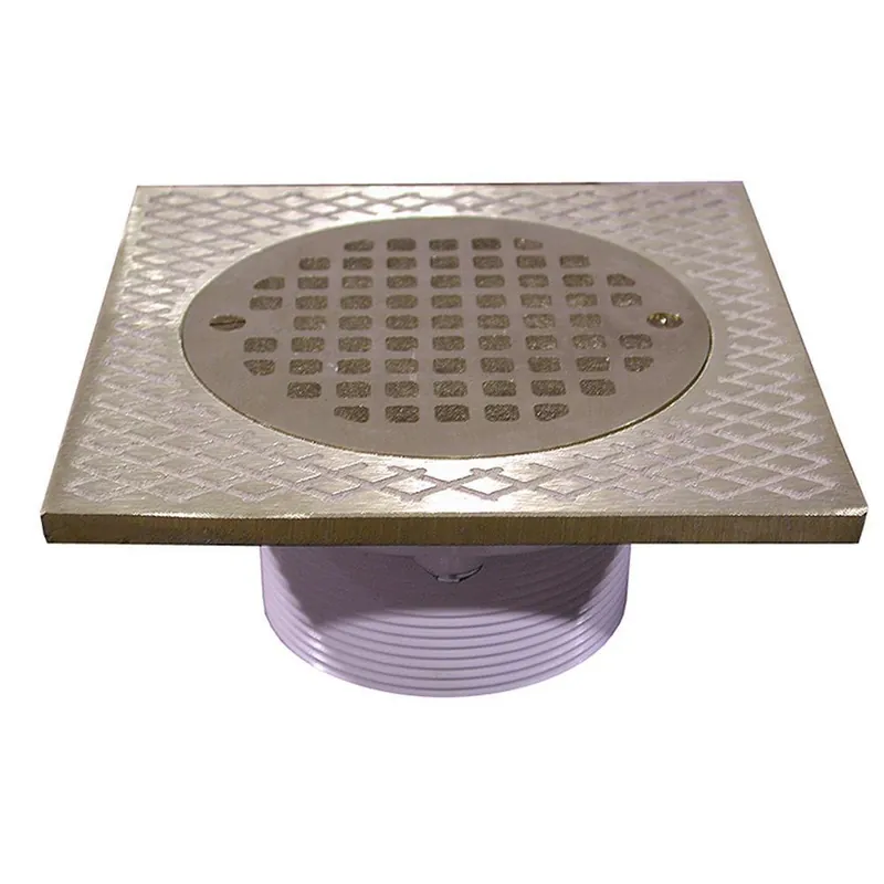 Jones Stephens D56503 3-1/2 in IPS PVC Spud with 7 in Square Top and 5 in Nickel Bronze Strainer