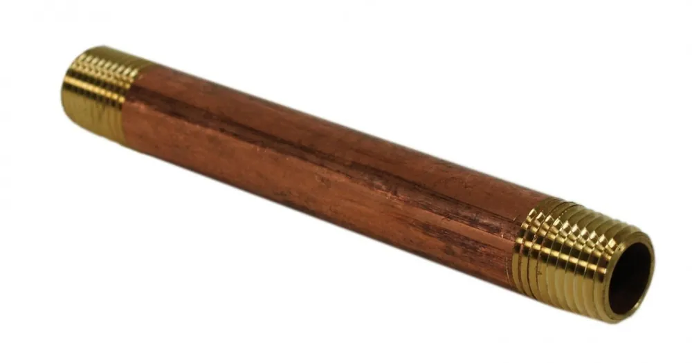 Jones Stephens N23016 1/2 X 9 RED BRASS PIPE NIPPLE
