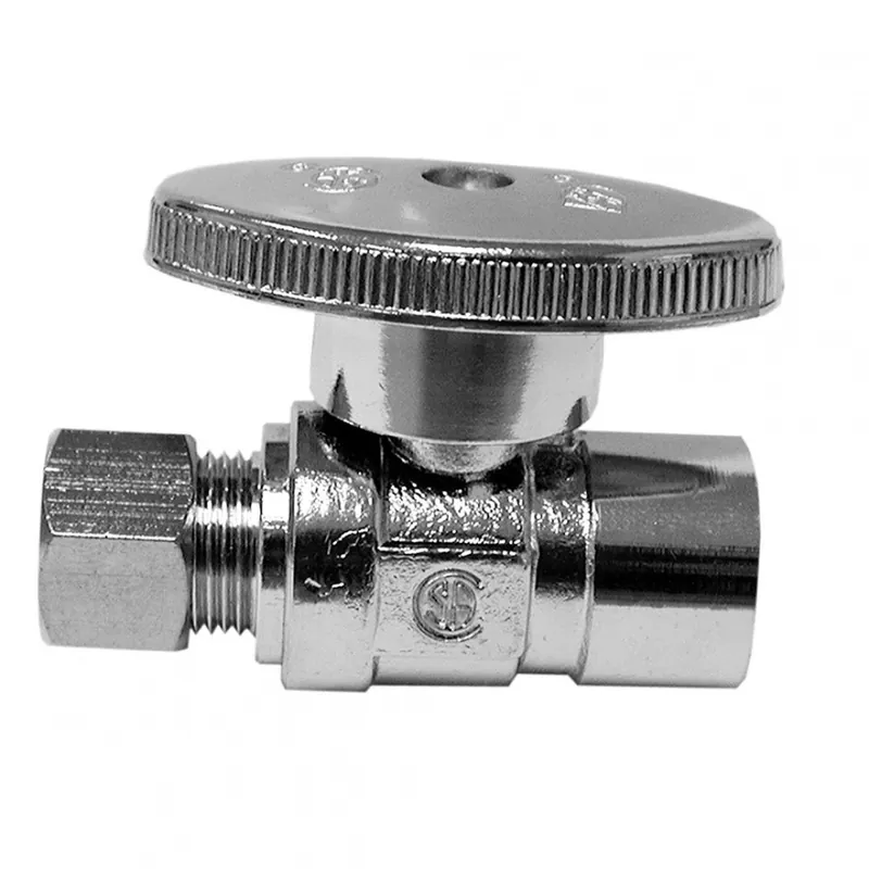 JONES STEPHENS S10332 1/2SWT X3/8OD CHR STR 1/4TURN SPLY STOP - LEAD FREE