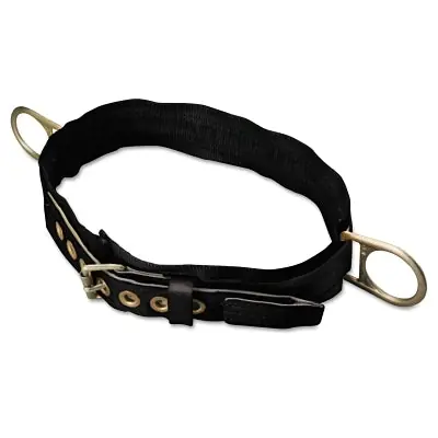 Honeywell 2NA/XLBK Body Belt Nylon 3 in Back Pad Double Hip D-Rings 44 in to 52 in