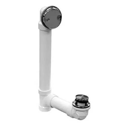 Jones Stephens B07132 Bath Waste Standard Full Kit - CP Toe Pop-Up Drain w/ 2 Hole Face Plate (PVC)