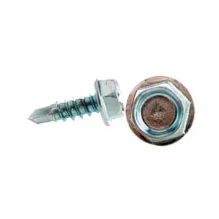 Minerallac 77220J 12 x 1-1/4 Sheet Metal Screw, Hex Washer Head, Slotted, Zinc Plated